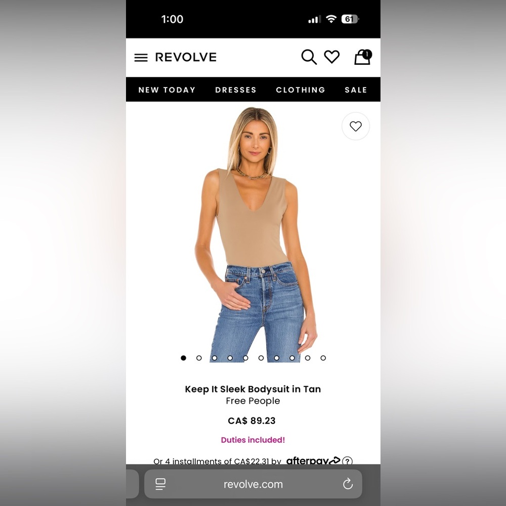 Free People Tan Bodysuit Top